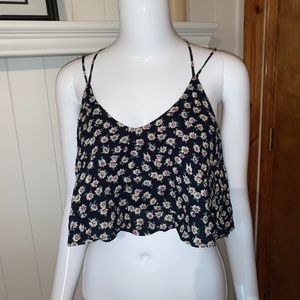 Navy Floral Crop Top from Lucca Couture